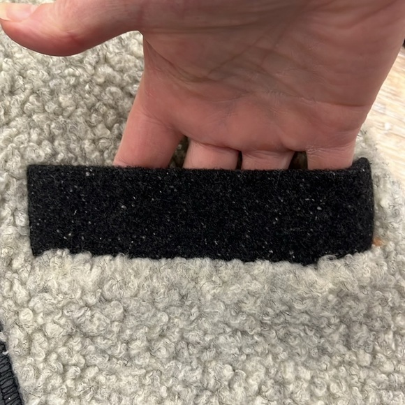 Canvasbacks Lutton & Horsfield Long Sherpa Wool Womens L Coat Jacket Black Gray - Picture 10 of 16